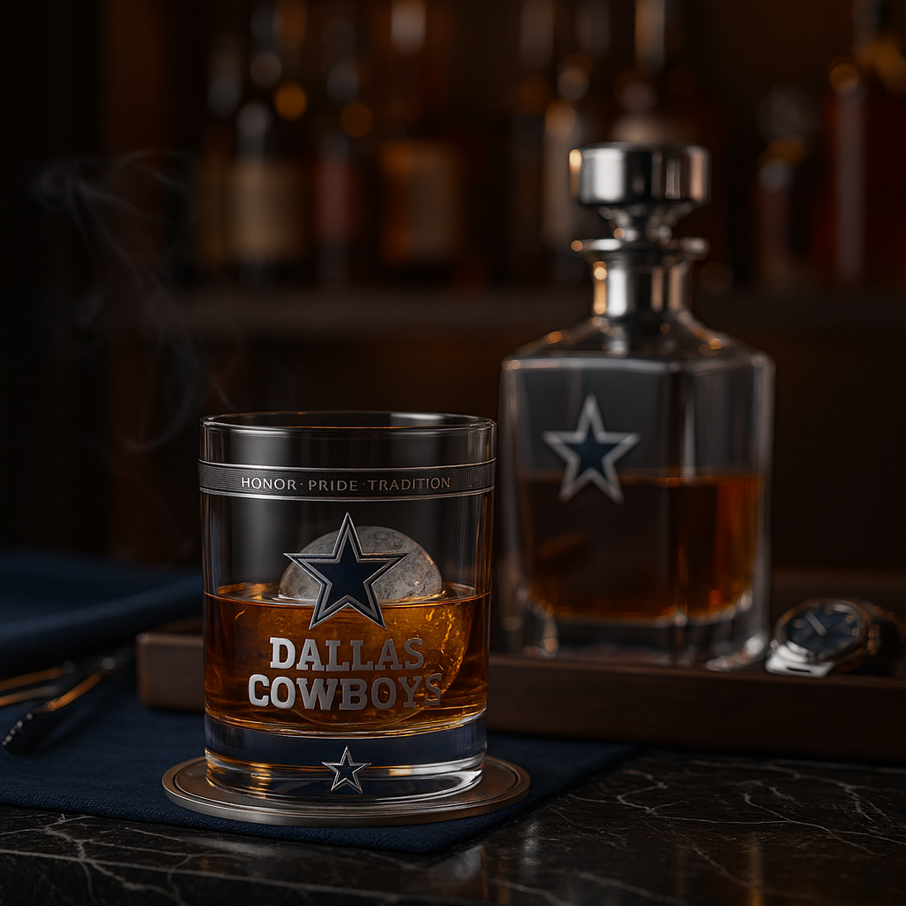 Dallas Cowboys Whiskey Rocks Glass