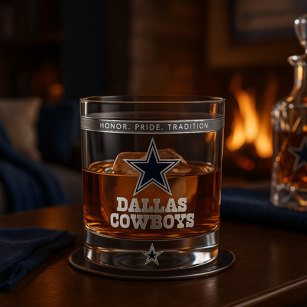 Dallas Cowboys Whiskey Rocks Glass