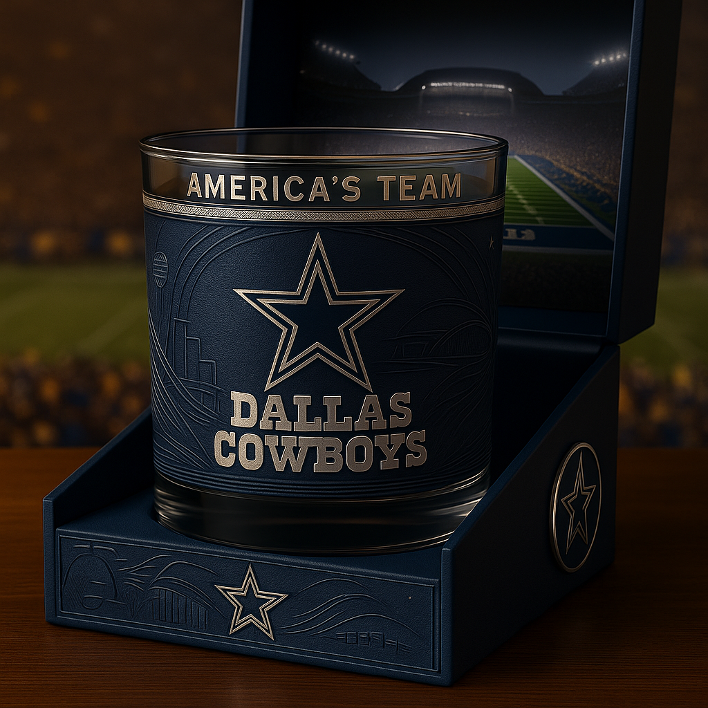 Dallas Cowboys Whiskey Rocks Glass