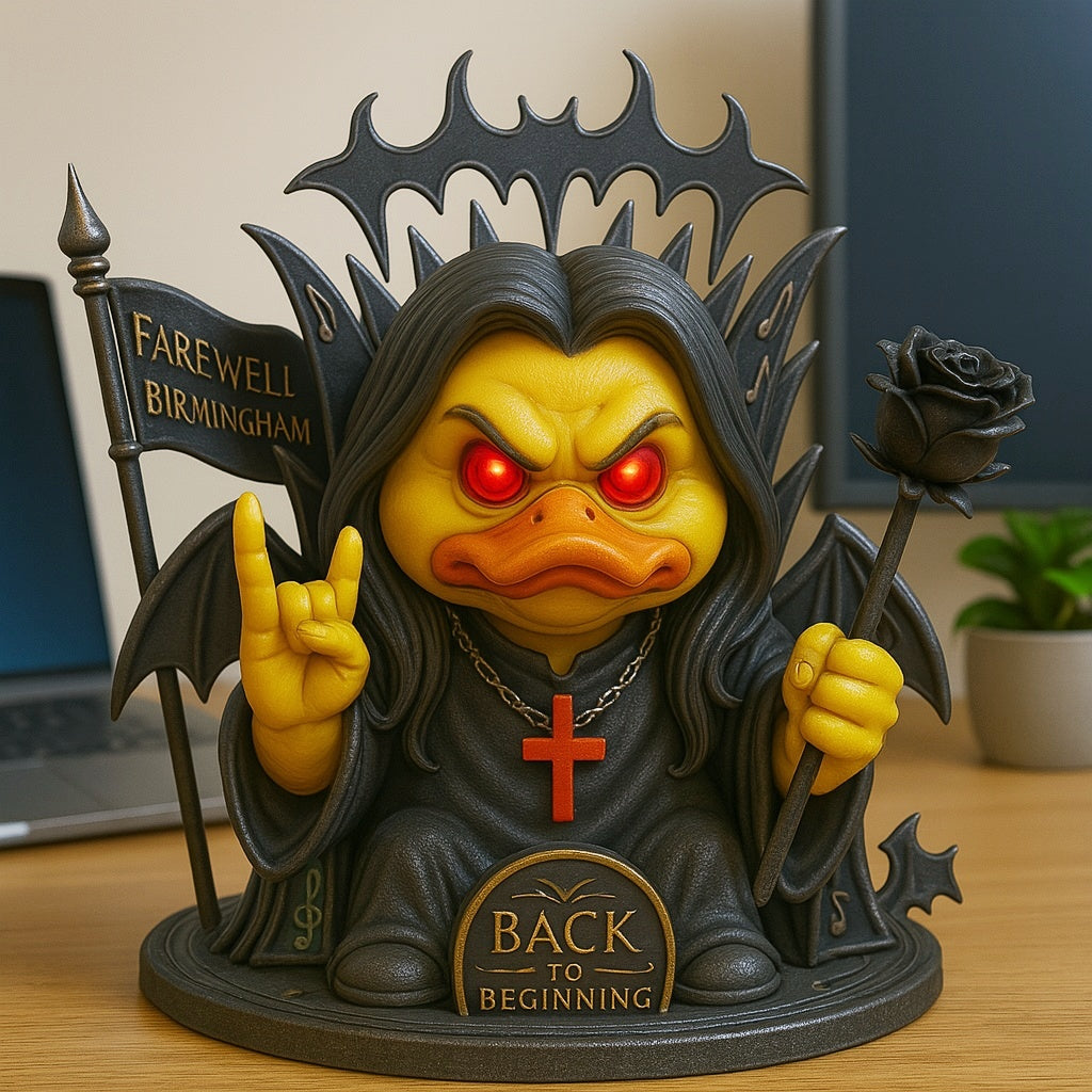 š¦ āThe Final Quackā ā Gothic Ozzy Duck Tribute Statue