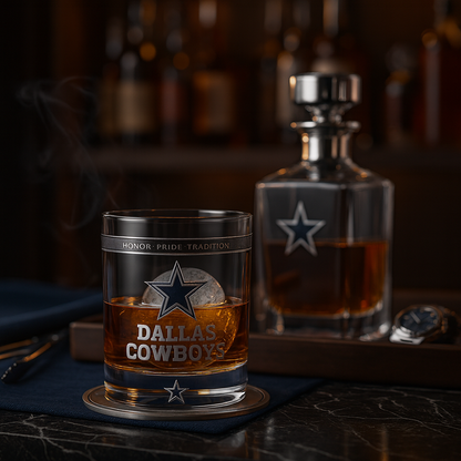 Dallas Cowboys Whiskey Rocks Glass