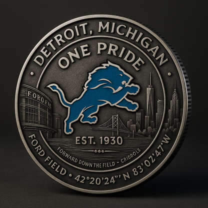 Detroit Lions “ONE PRIDE EDITION” Commemorative Coin