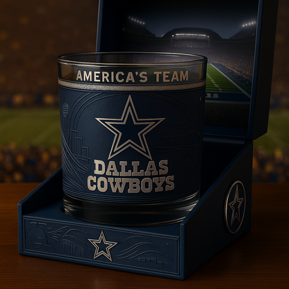 Dallas Cowboys Whiskey Rocks Glass