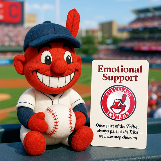Cleveland Indians Chief Wahoo Emotional Support Felt doll